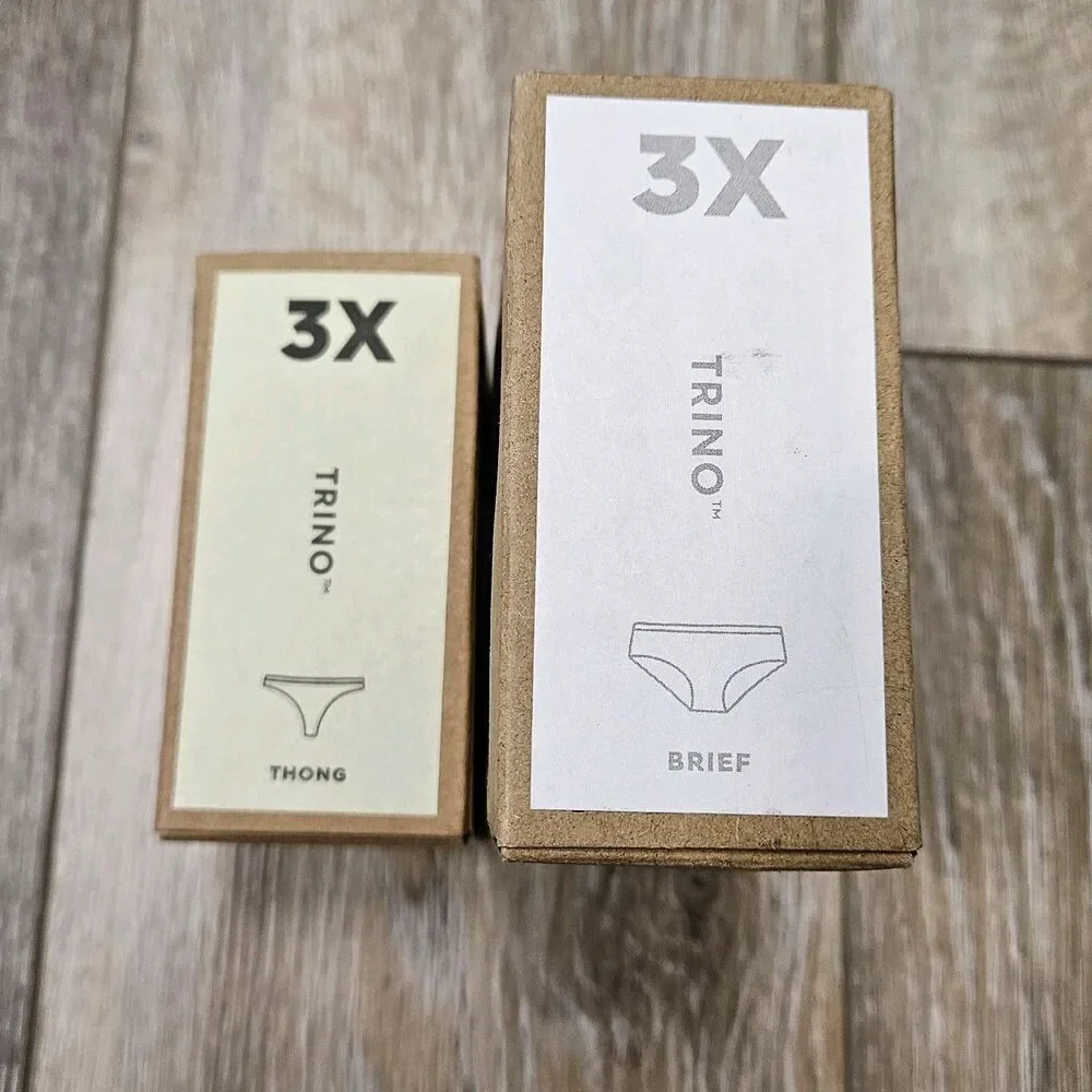 Allbirds Bundle Pair Trino Thong Aloe Briefs Underwear Nimbus Womens's 3X New